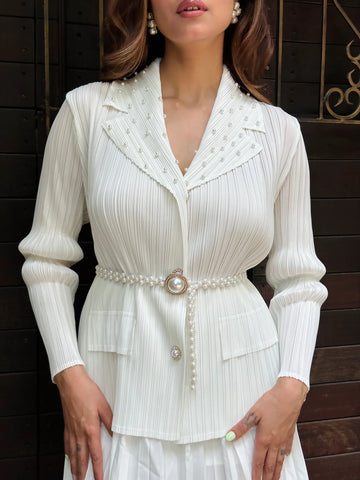 White Pearl Skirt Set