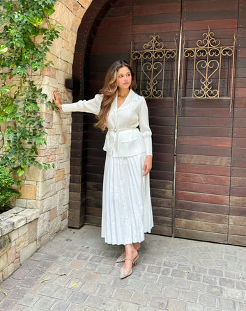White Pearl Skirt Set